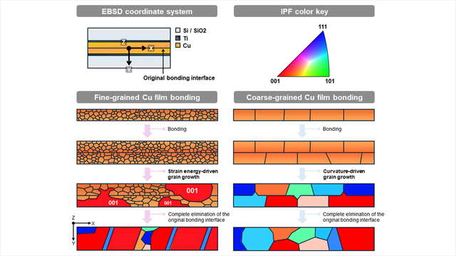 Effects of grain size on bonding performance of Cu-to-Cu bonding